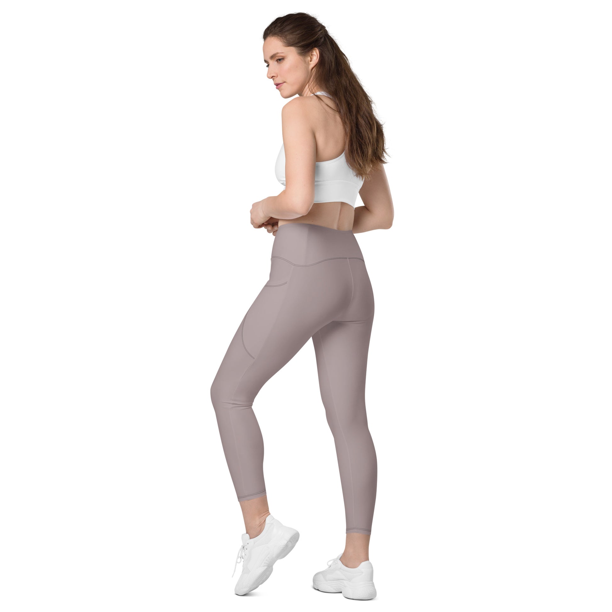 Careys Pink Crossover Leggings With Pockets
