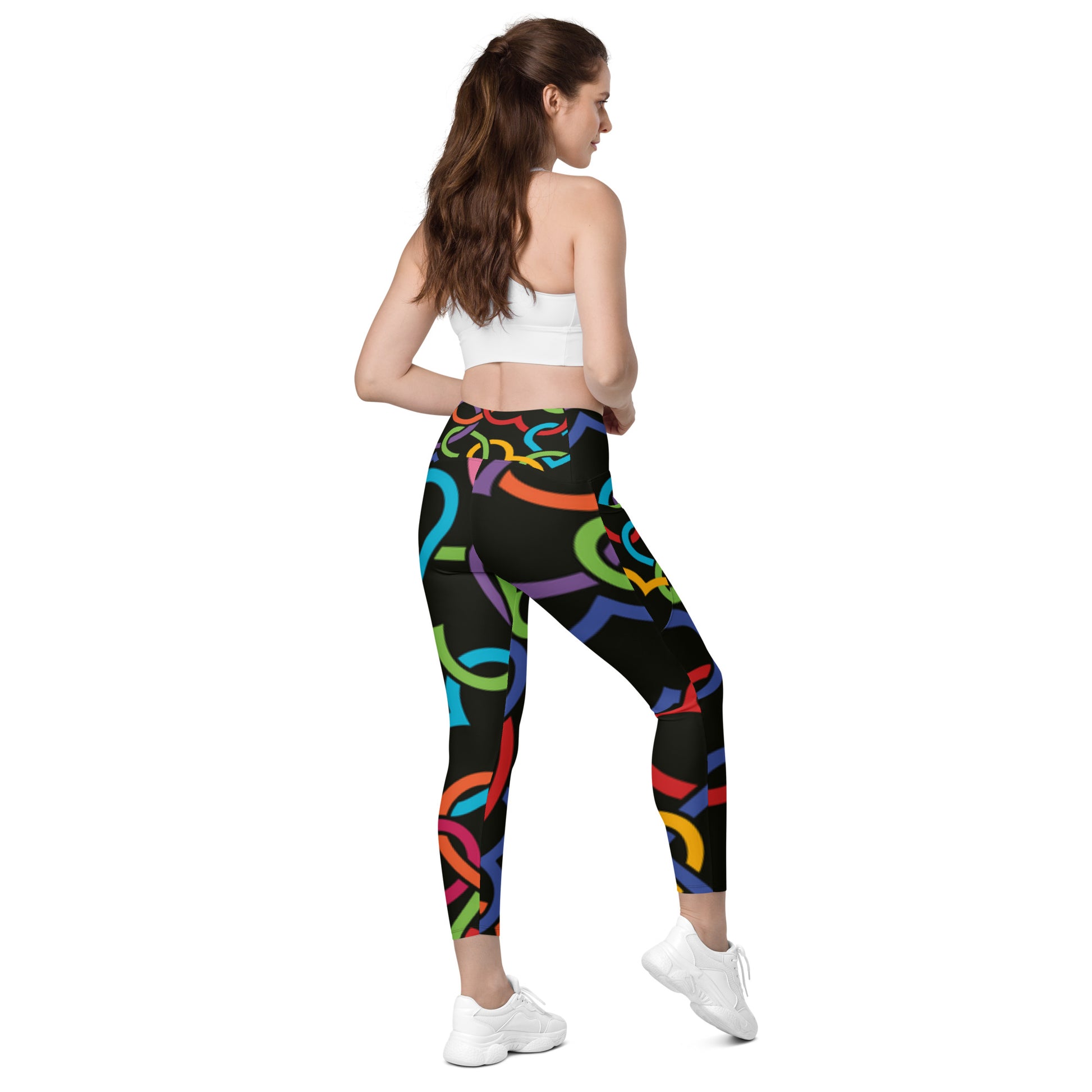 Heart Crossover Leggings With Pockets