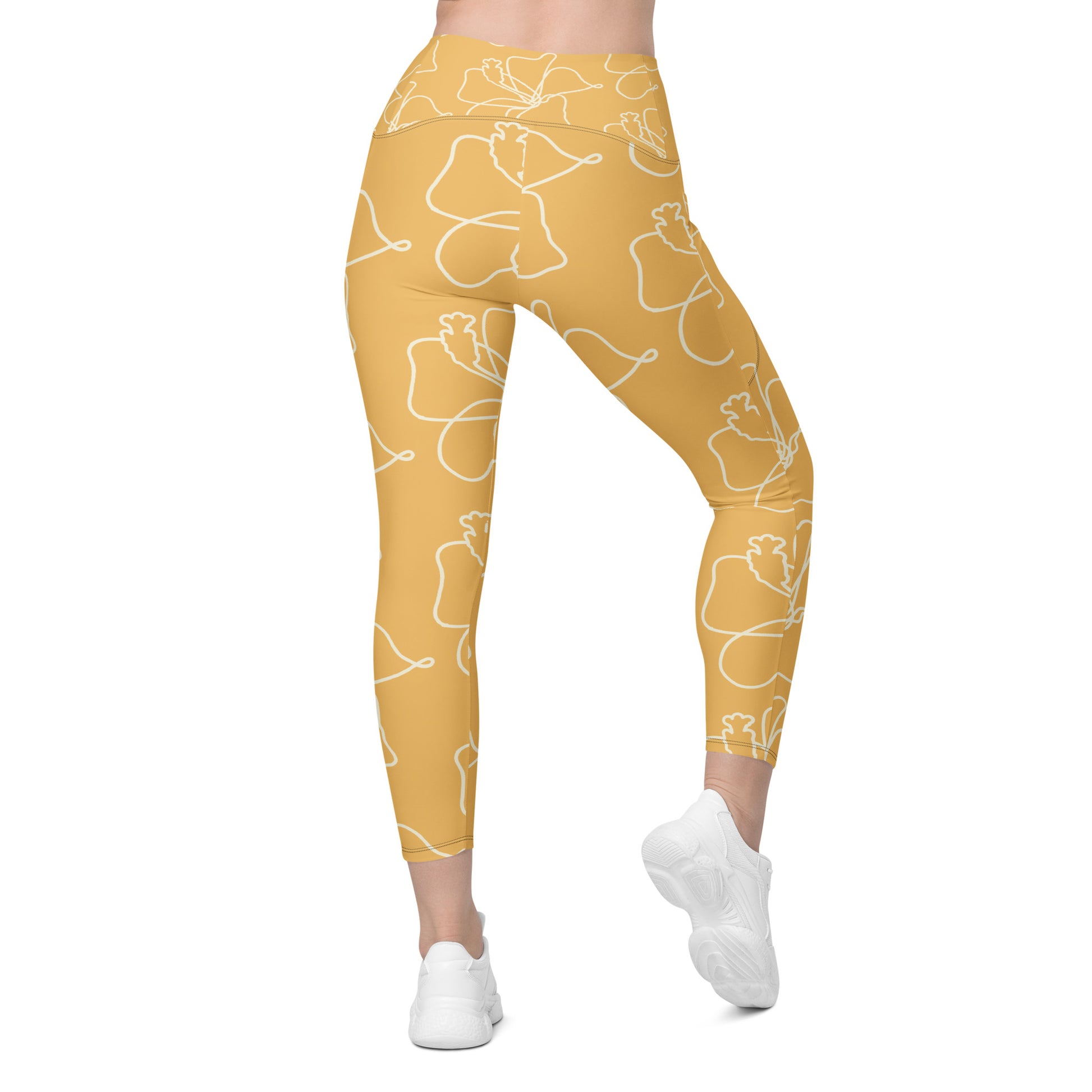 Blooming Flowers Leggings With Pockets