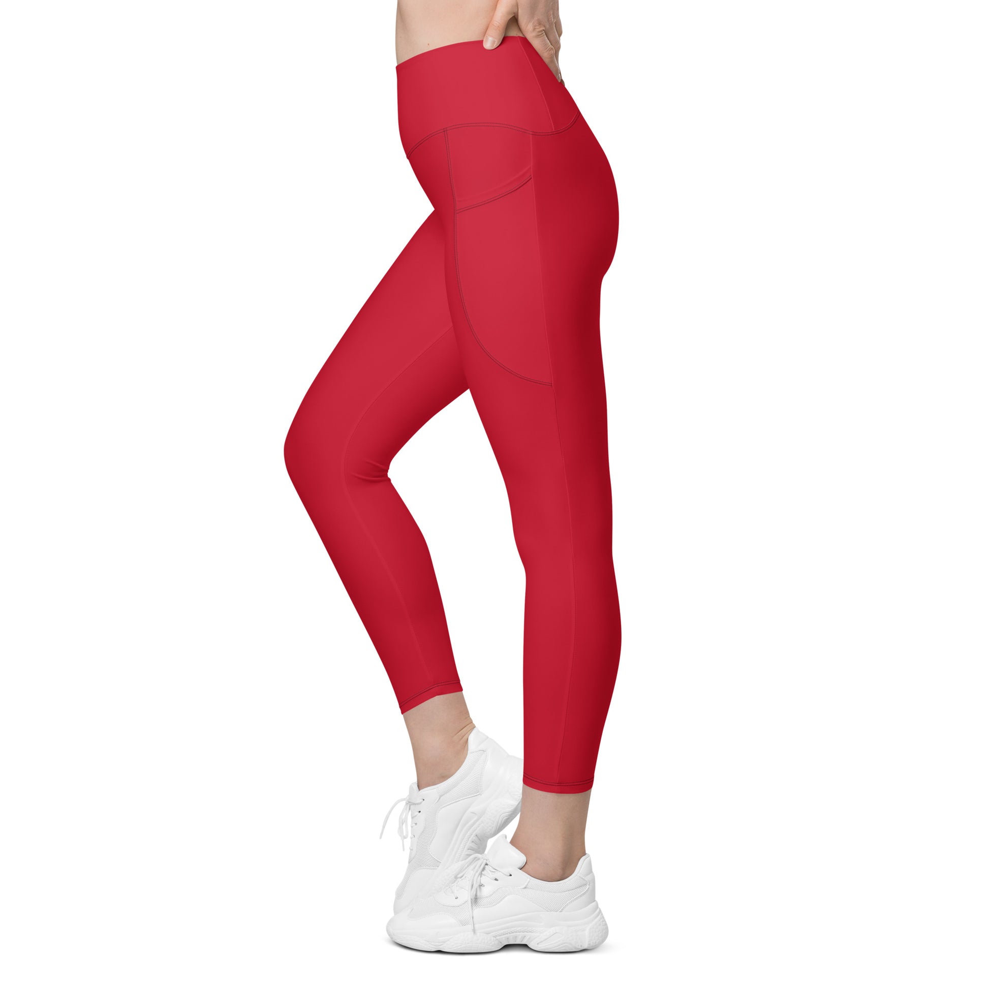 Red Leggings With Pockets