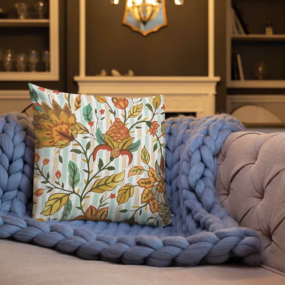 The Jacobean Bloom Stripe Premium Pillow