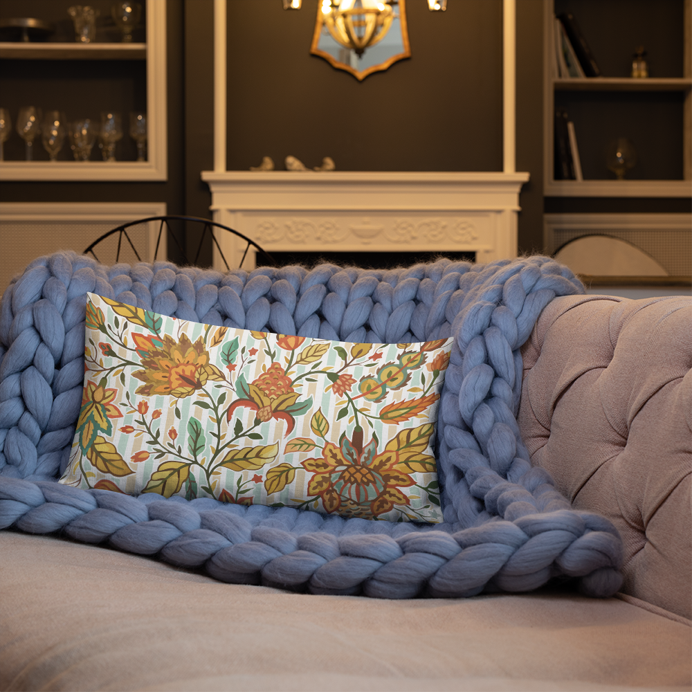 The Jacobean Bloom Stripe Premium Pillow