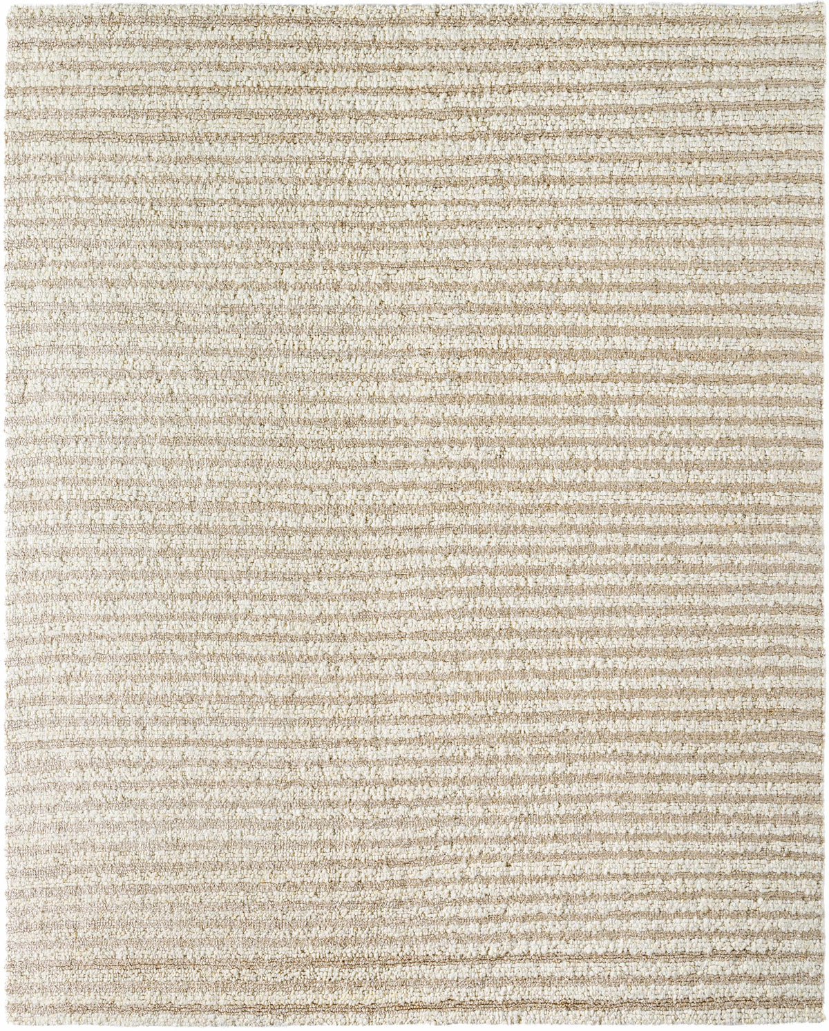 Ivory Geometric Hand-Woven Wool Rug