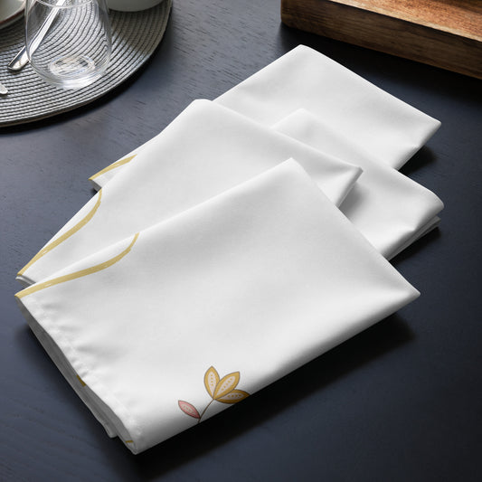 White Golden Cloth Napkin Set