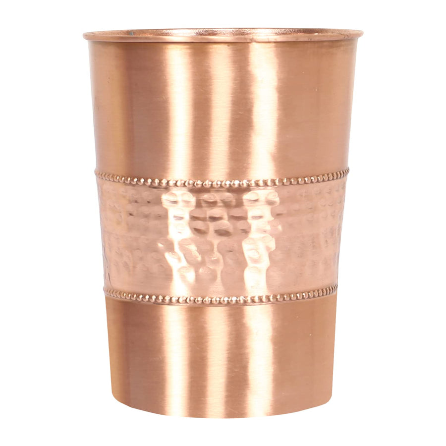 Middle Hammered Copper Glasses Set