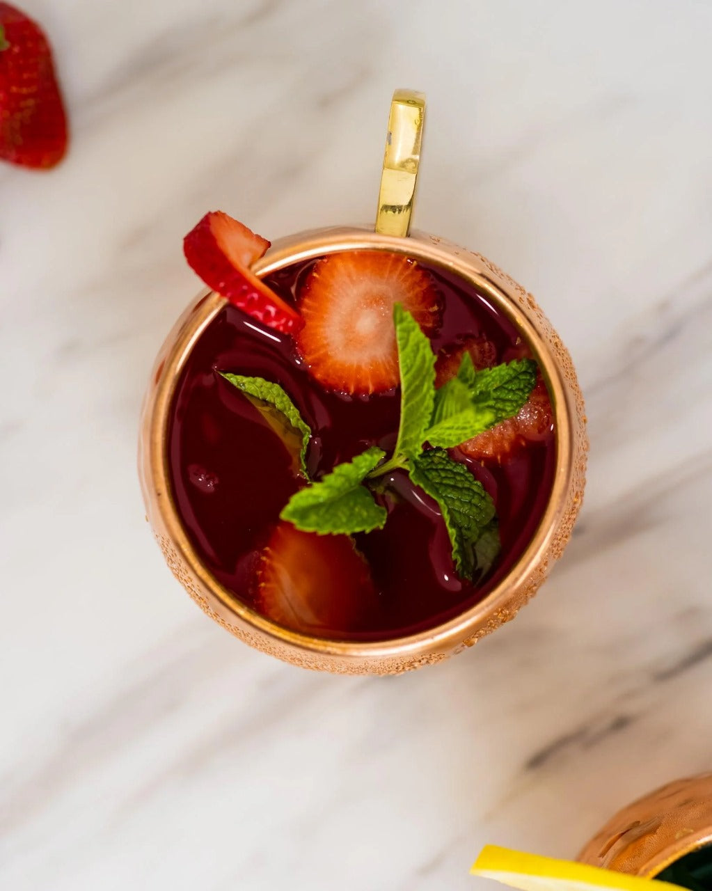 Pure Moscow Mule Cocktail Copper Mugs with Straws and Peg Measurer