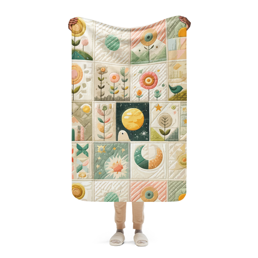 Fresh Blossom Sherpa Blanket