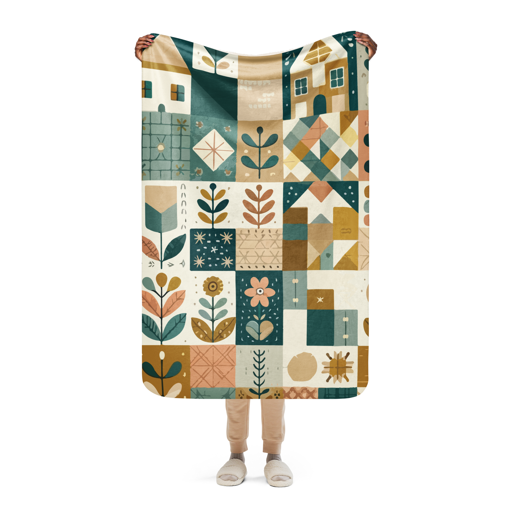 Dreamscape Garden Sherpa Blanket