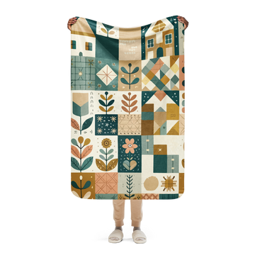 Dreamscape Garden Sherpa Blanket