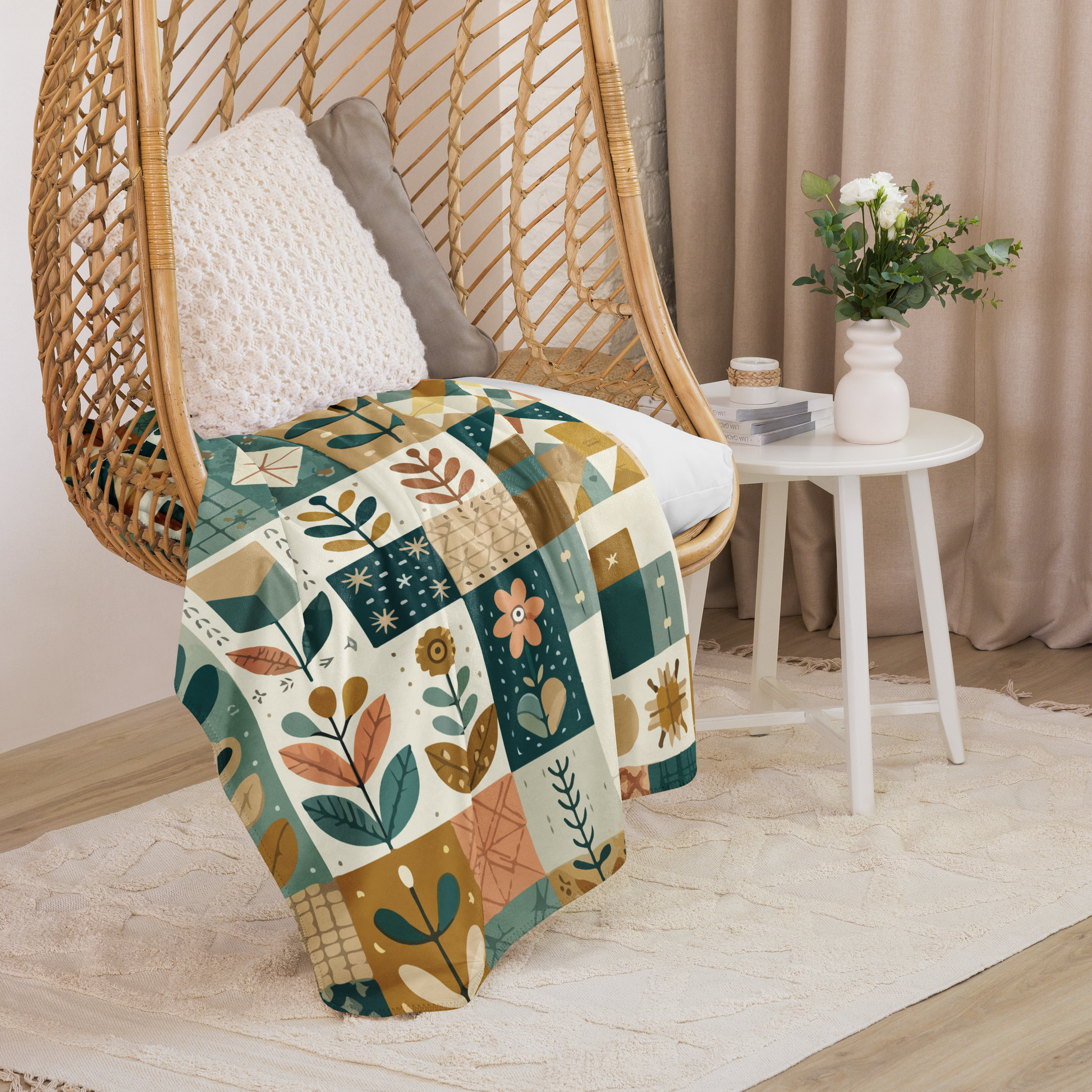 Dreamscape Garden Sherpa Blanket