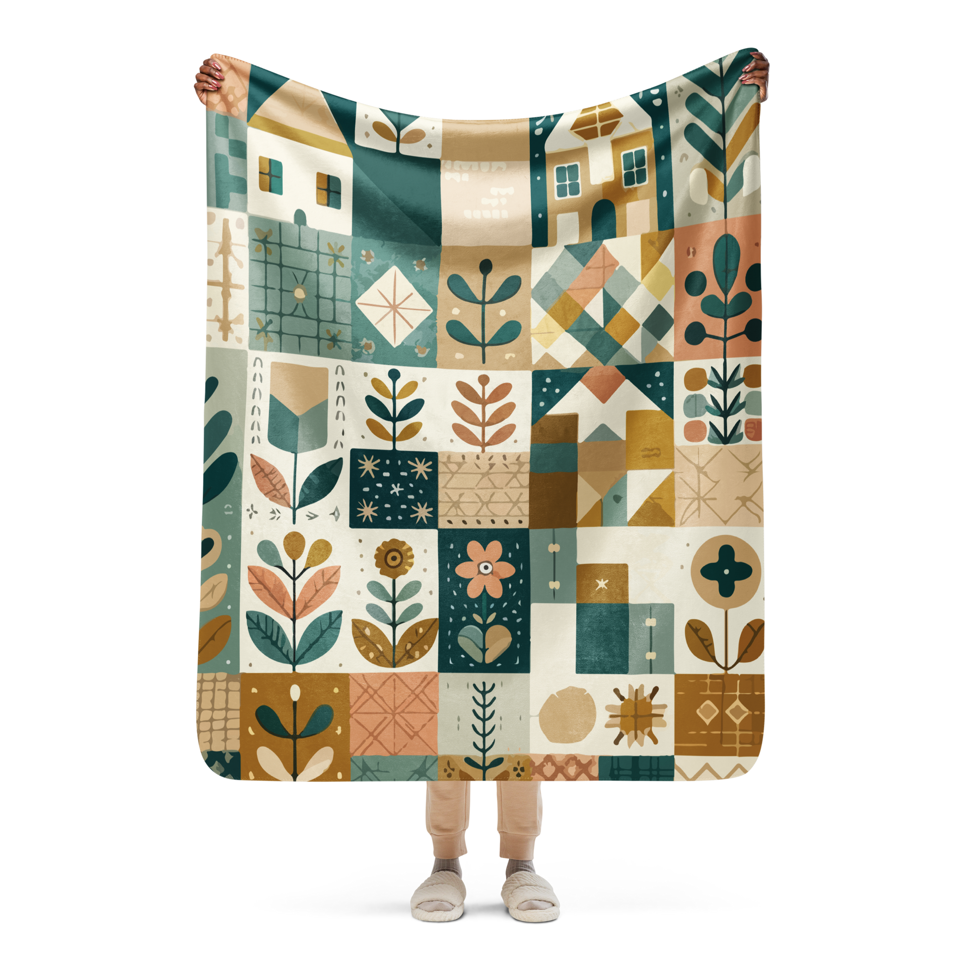 Dreamscape Garden Sherpa Blanket