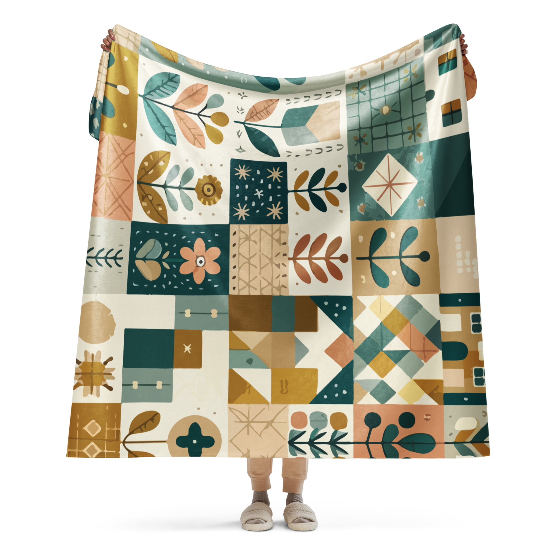 Dreamscape Garden Sherpa Blanket