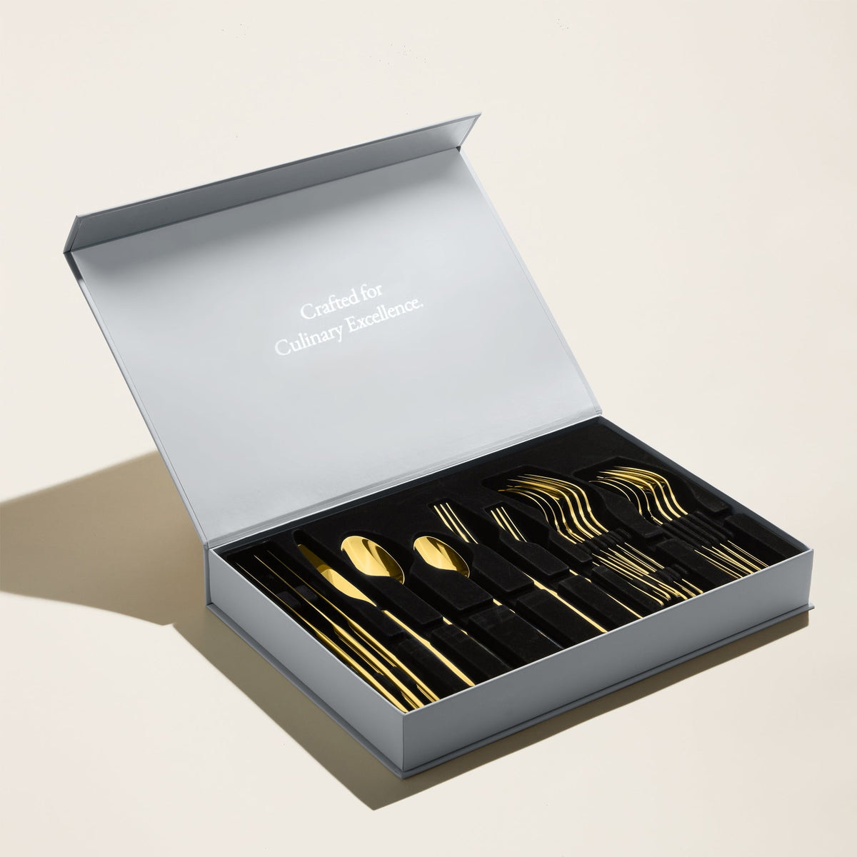 Emilia Mirror 20-Piece Flatware Set, in gold