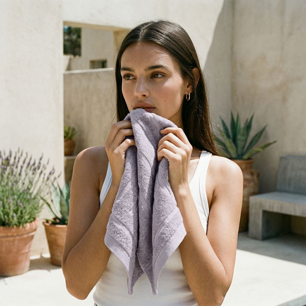 Capri Australian Cotton Towels, in Lilac, hand towels (set of 2)