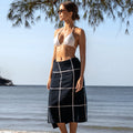 Miramar Navy Windowpane Australian Cotton Towels