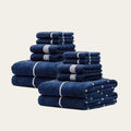 Miramar Navy Windowpane Australian Cotton Towels, view 5