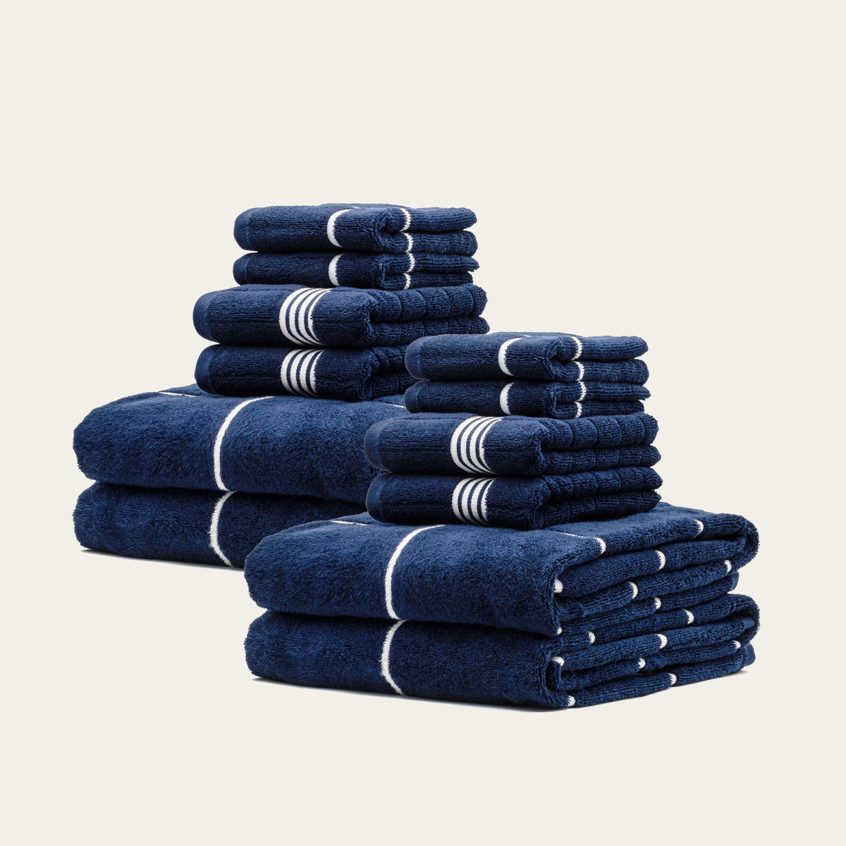 Miramar Navy Windowpane Australian Cotton Towels, view 5