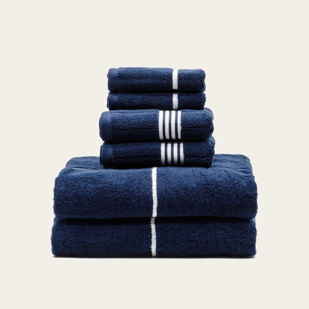 Miramar Navy Windowpane Australian Cotton Towels, view 3