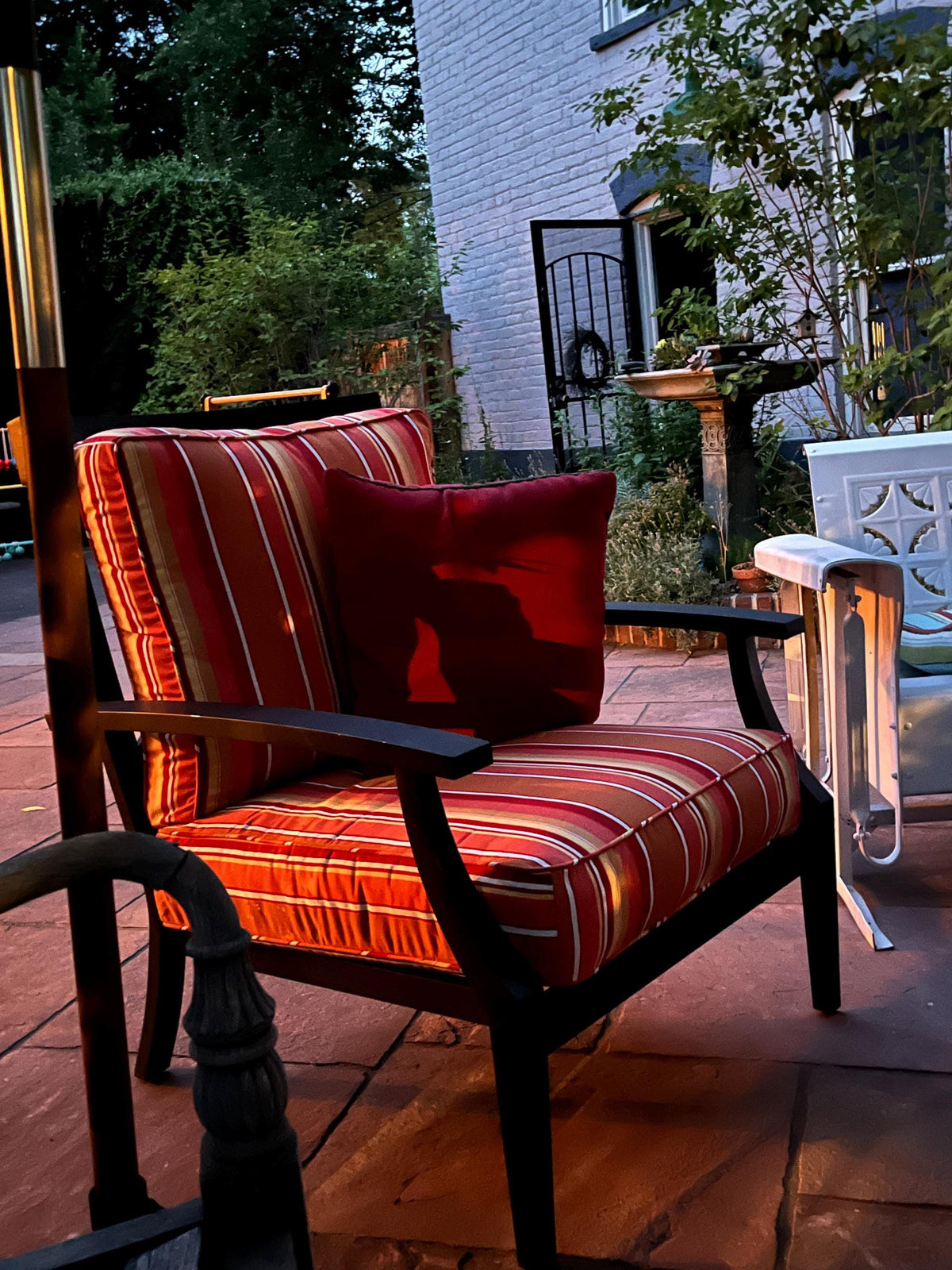Custom Striped Sunbrella Outdoor Chair Cushion