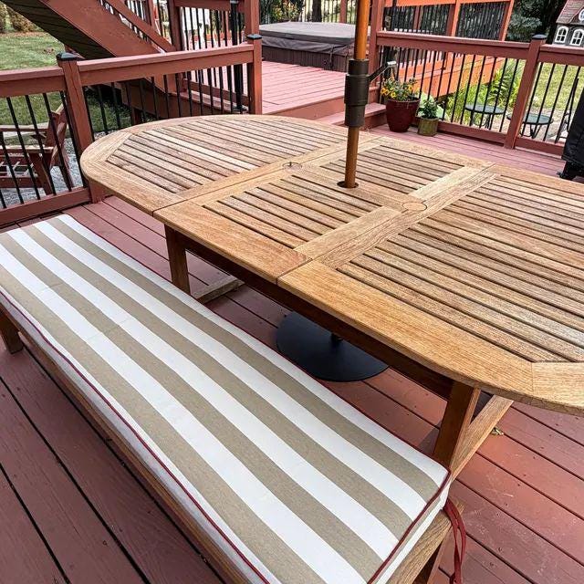 Custom Outdoor Dining Bench Cushion