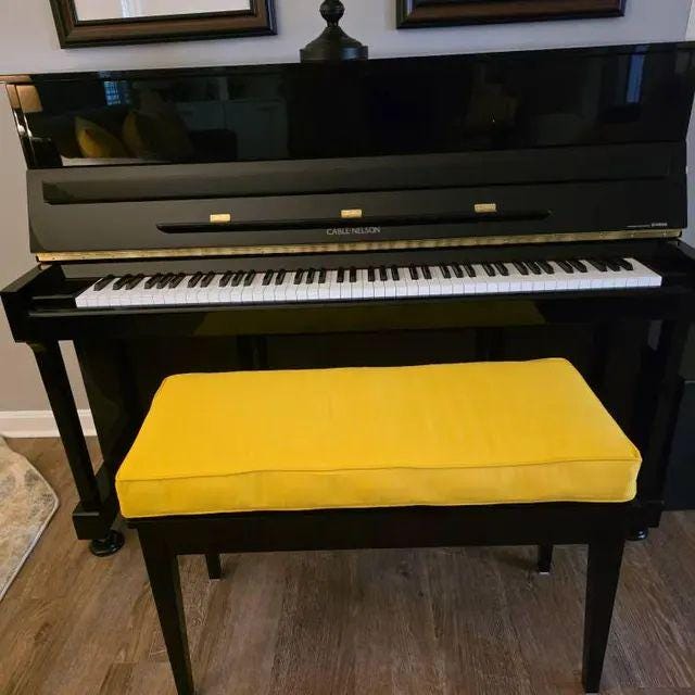 Custom Sunbrella Piano Bench Cushion
