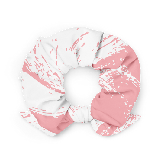 Pink and White Recycled Scrunchies