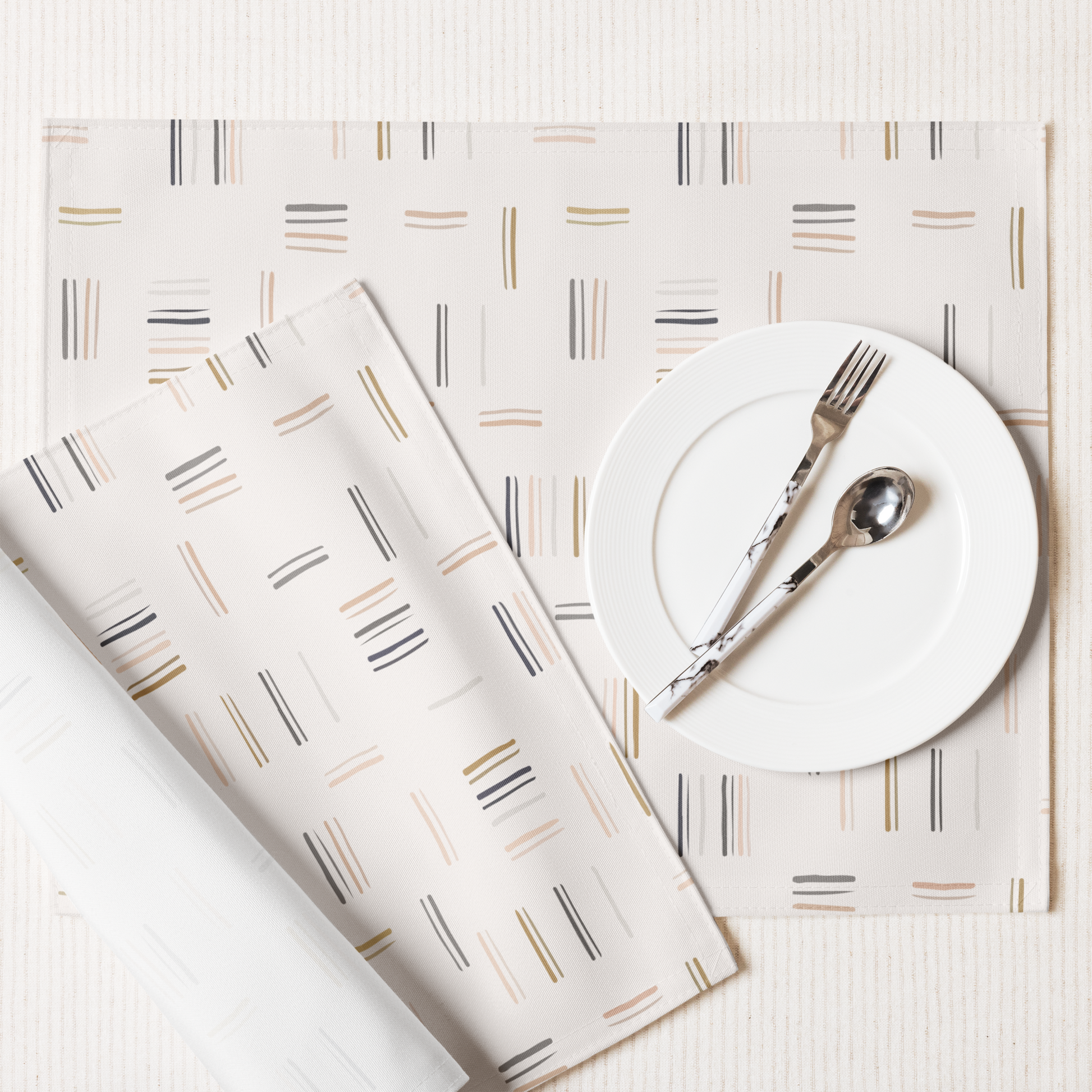 Creamy Lines Placemat Set