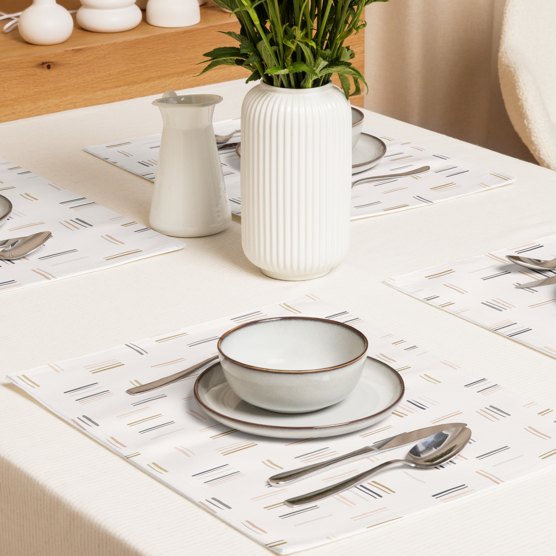 Creamy Lines Placemat Set