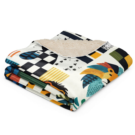 Safari Mosaic Sherpa Blanket