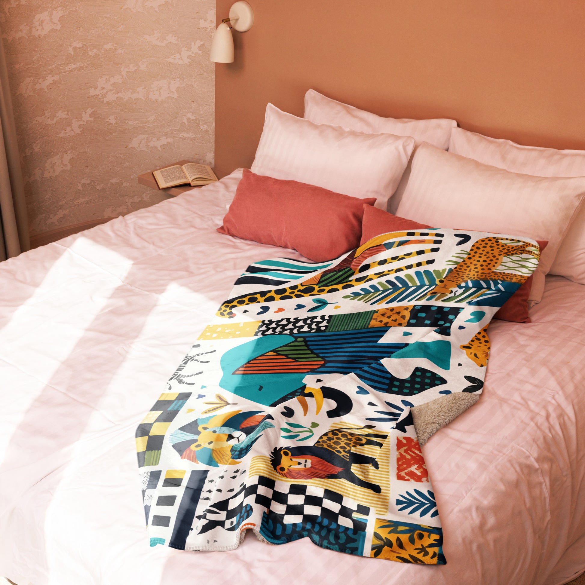 Safari Mosaic Sherpa Blanket