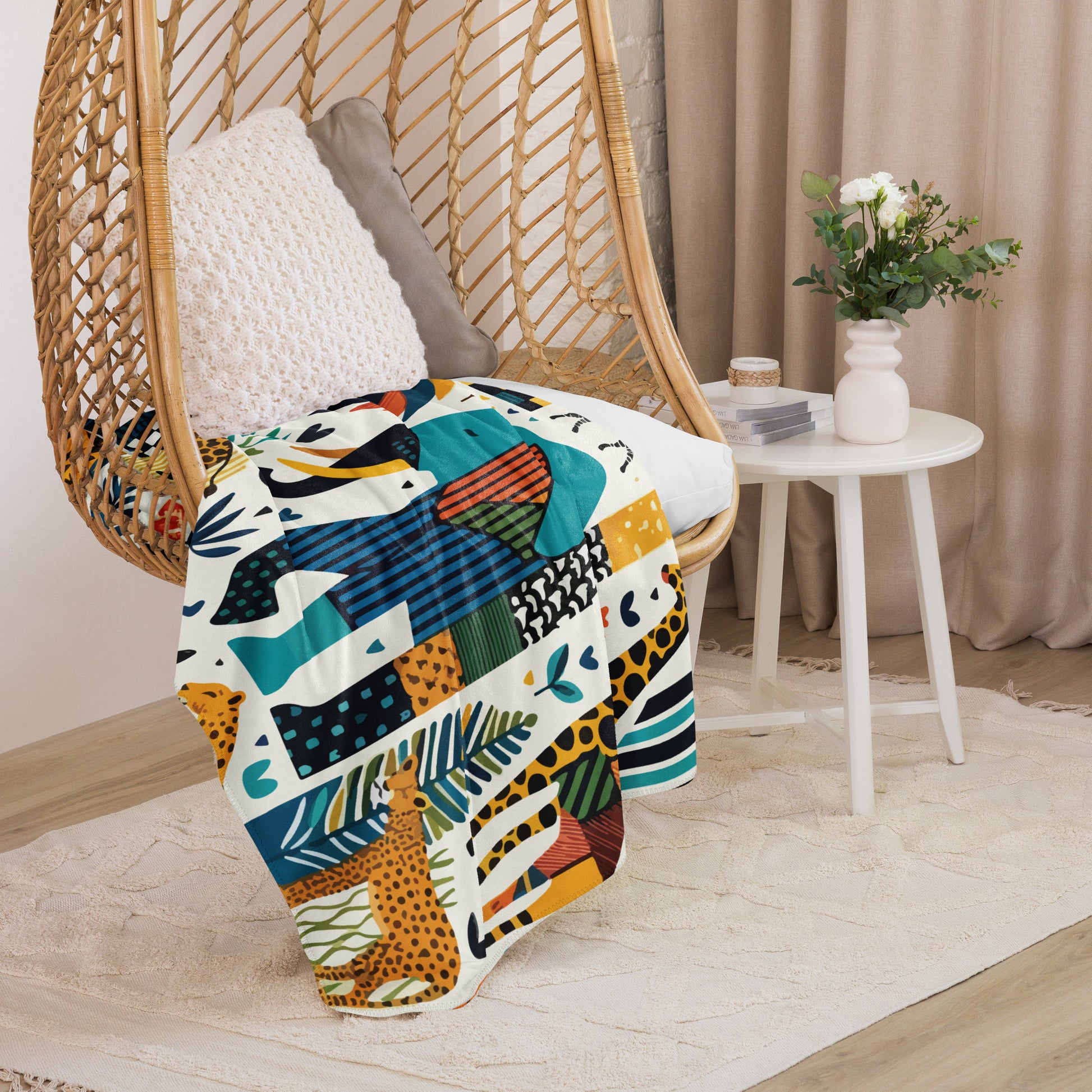 Safari Mosaic Sherpa Blanket