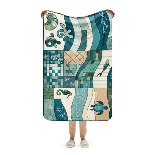 Coral Reef Cadence Sherpa Blanket