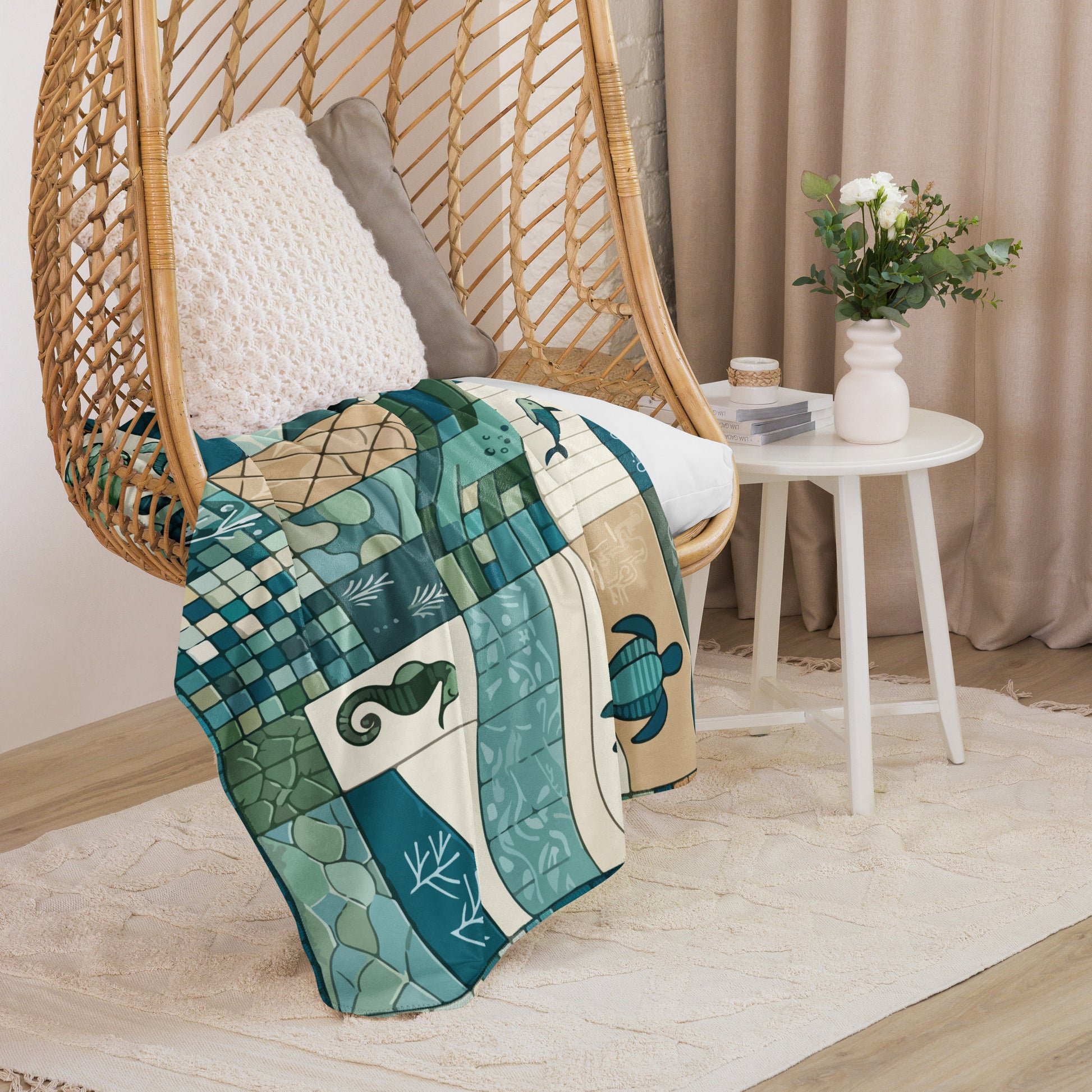 Coral Reef Cadence Sherpa Blanket