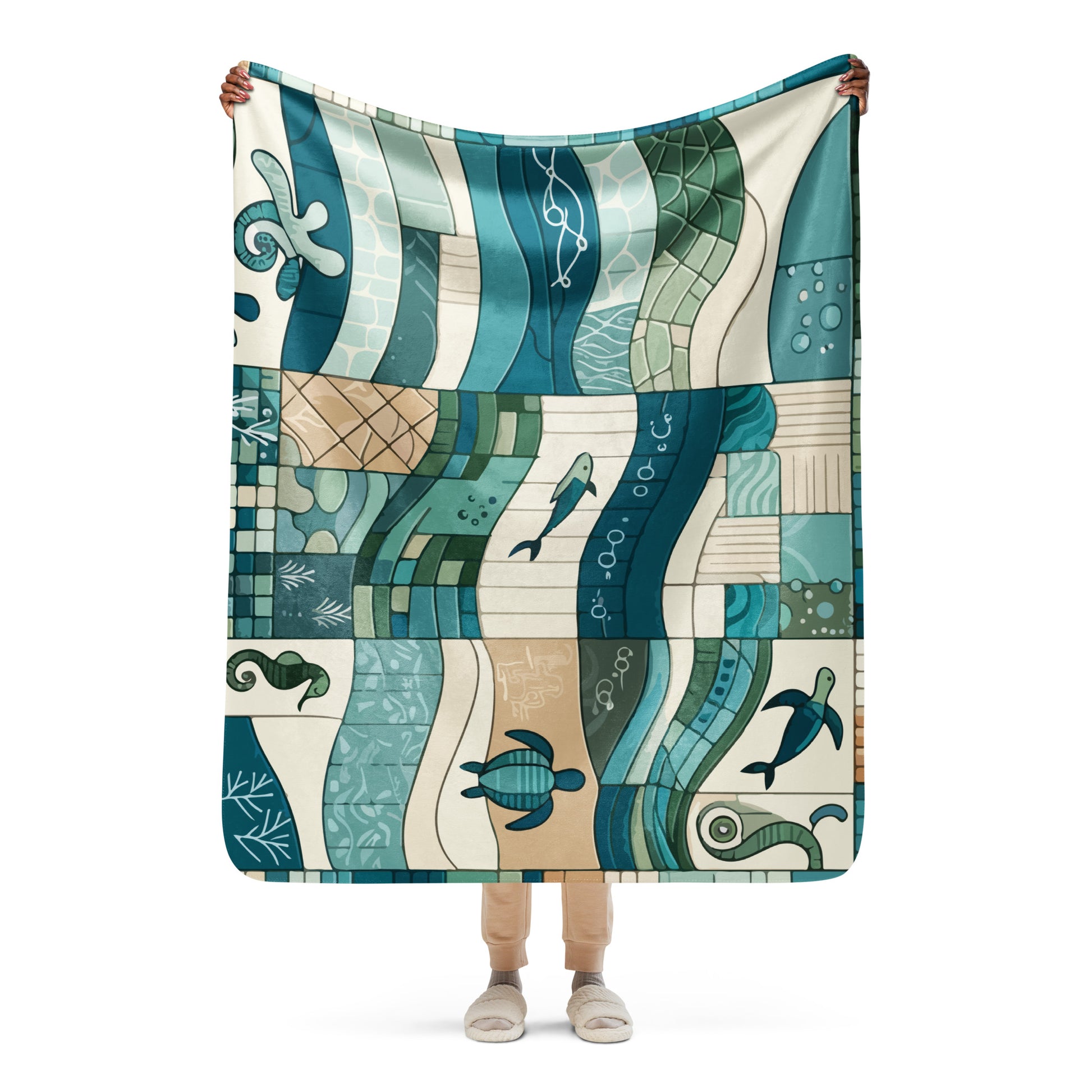Coral Reef Cadence Sherpa Blanket