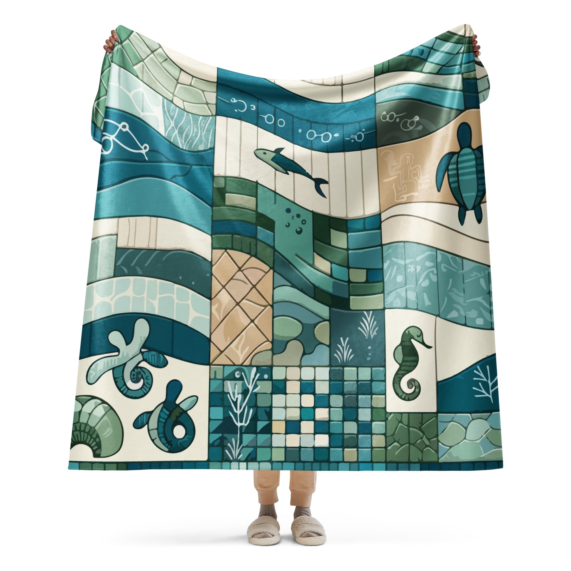 Coral Reef Cadence Sherpa Blanket