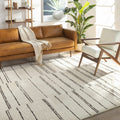 Tarry Hand-Woven Wool Rug in Cream, Black & Brown