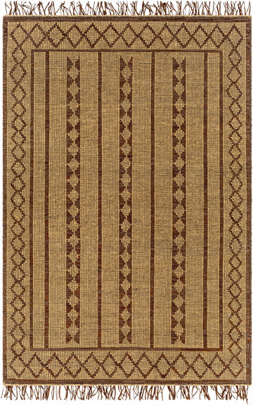 Tokyo Diamond Jute & Leather Area Rug