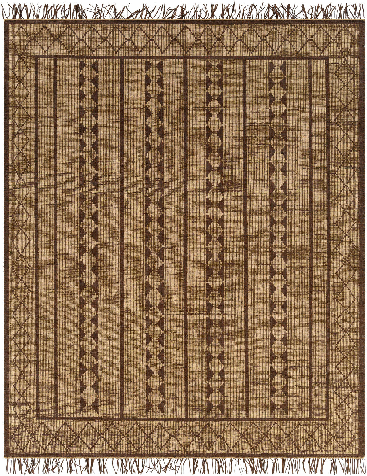 Tokyo Diamond Jute & Leather Area Rug, view 2