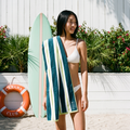 Bondi Australian Cotton Beach Towels, in Teal & Pistachio, beach towel (single)